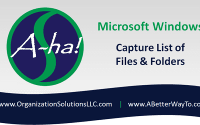 Microsoft Windows: Capture List of Files & Folders