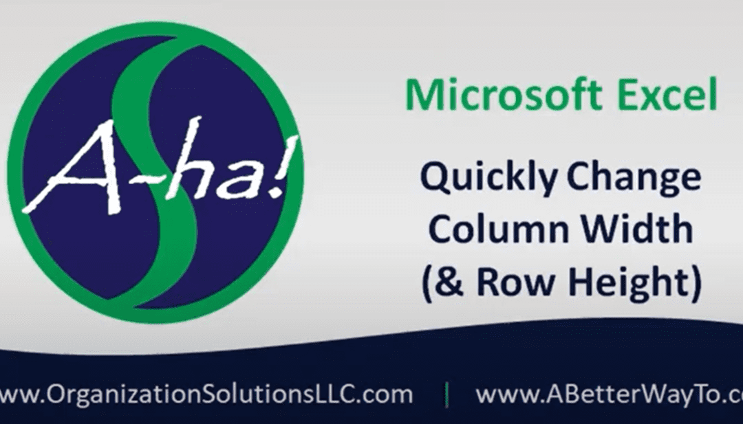 Microsoft Excel: Quickly Change Column Width & Row Height (video)