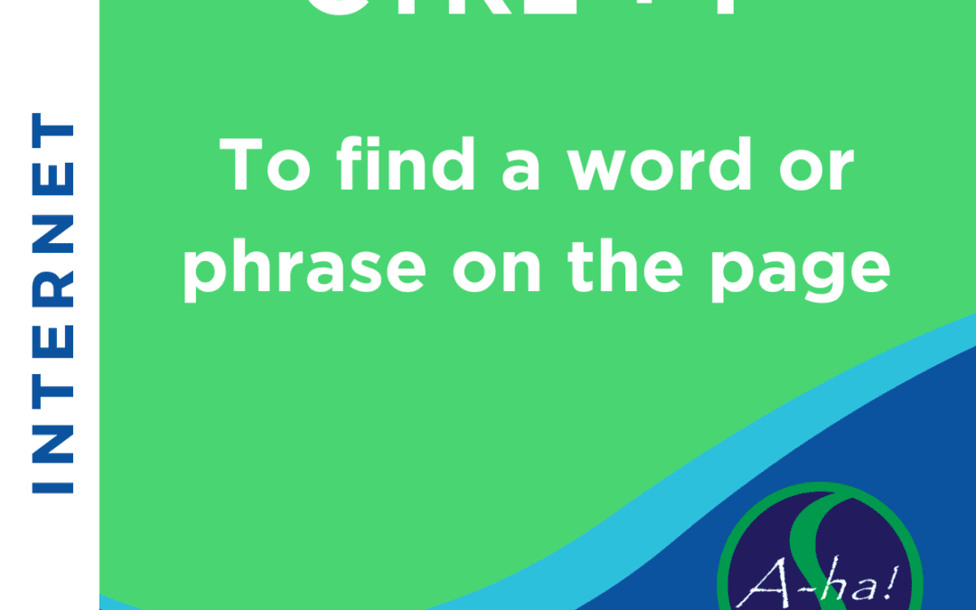 Internet A-ha!: CTRL + F