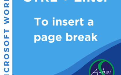 Word A-ha! – CTRL + Enter